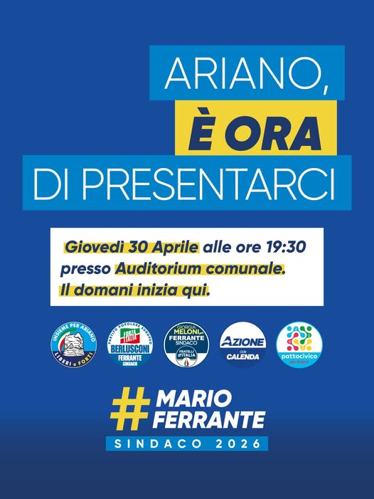 “È Ora, di presentarci” Mario Ferrante apre la campagna elettorale e presenta liste e candidati