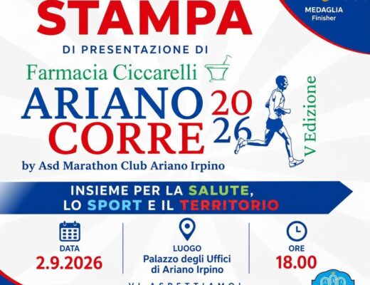 Farmacia Ciccarelli ArianoCorre 2026: modifiche alla viabilità domenica 6 settembre