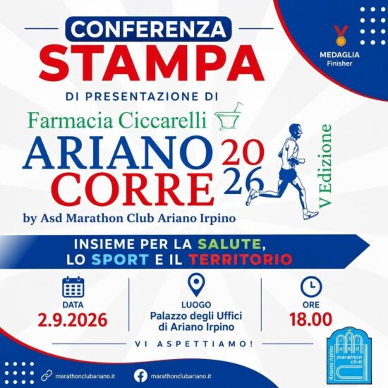 Farmacia Ciccarelli ArianoCorre 2026: modifiche alla viabilità domenica 6 settembre
